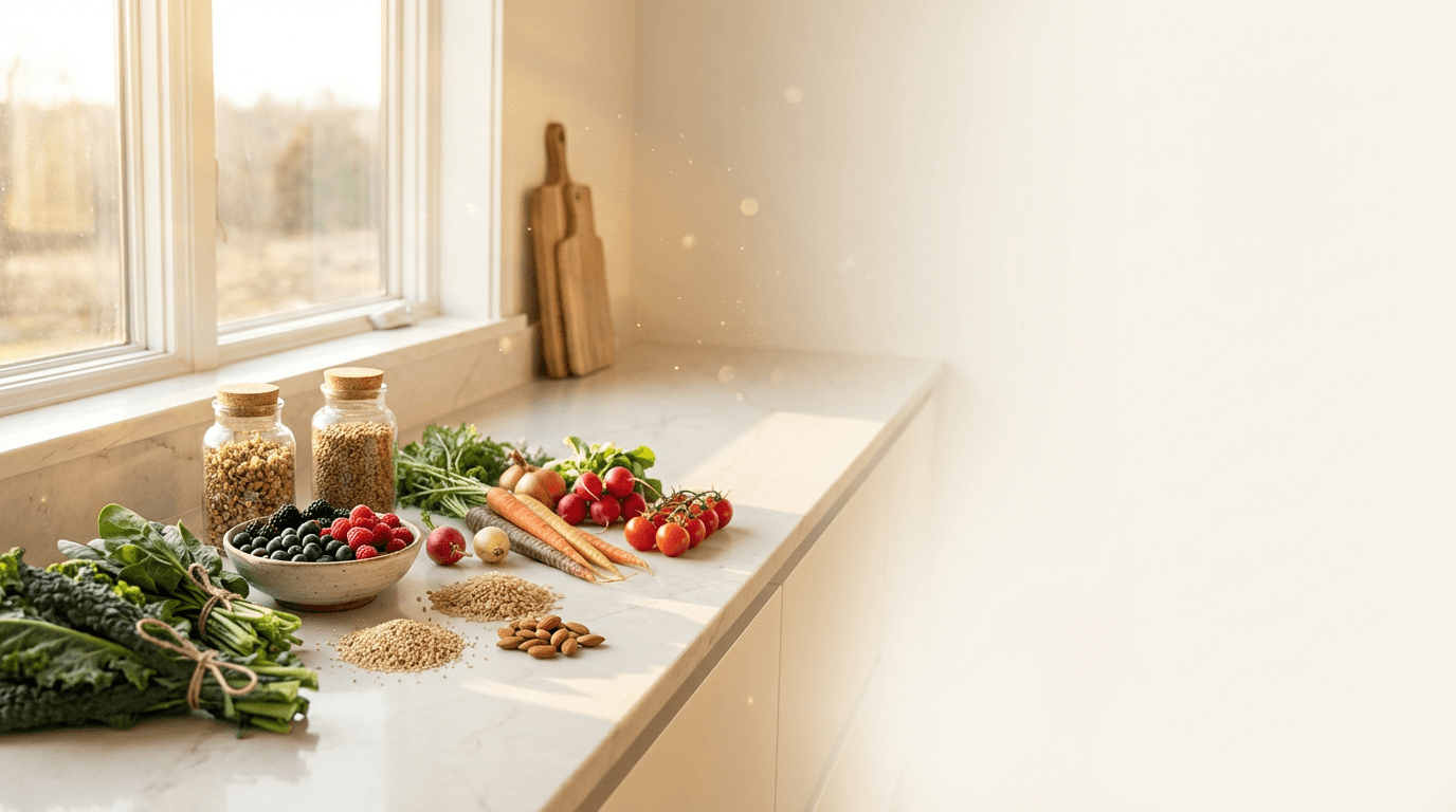 Minimalist kitchen counter with organized canisters and neatly arranged utensils